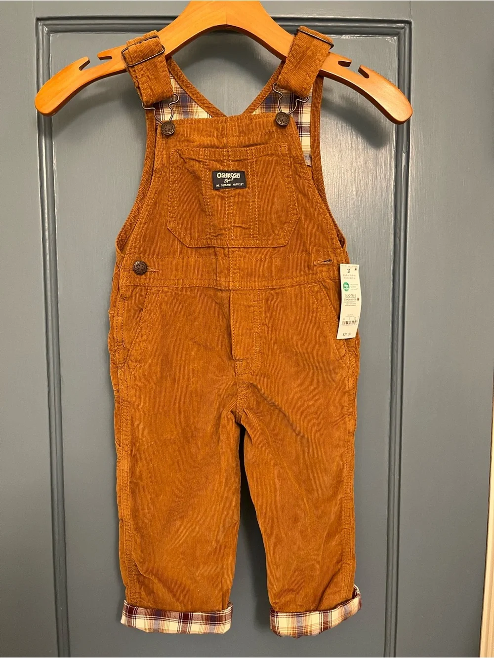 OshKosh B'gosh Rust Orange Corduroy Kids Overalls